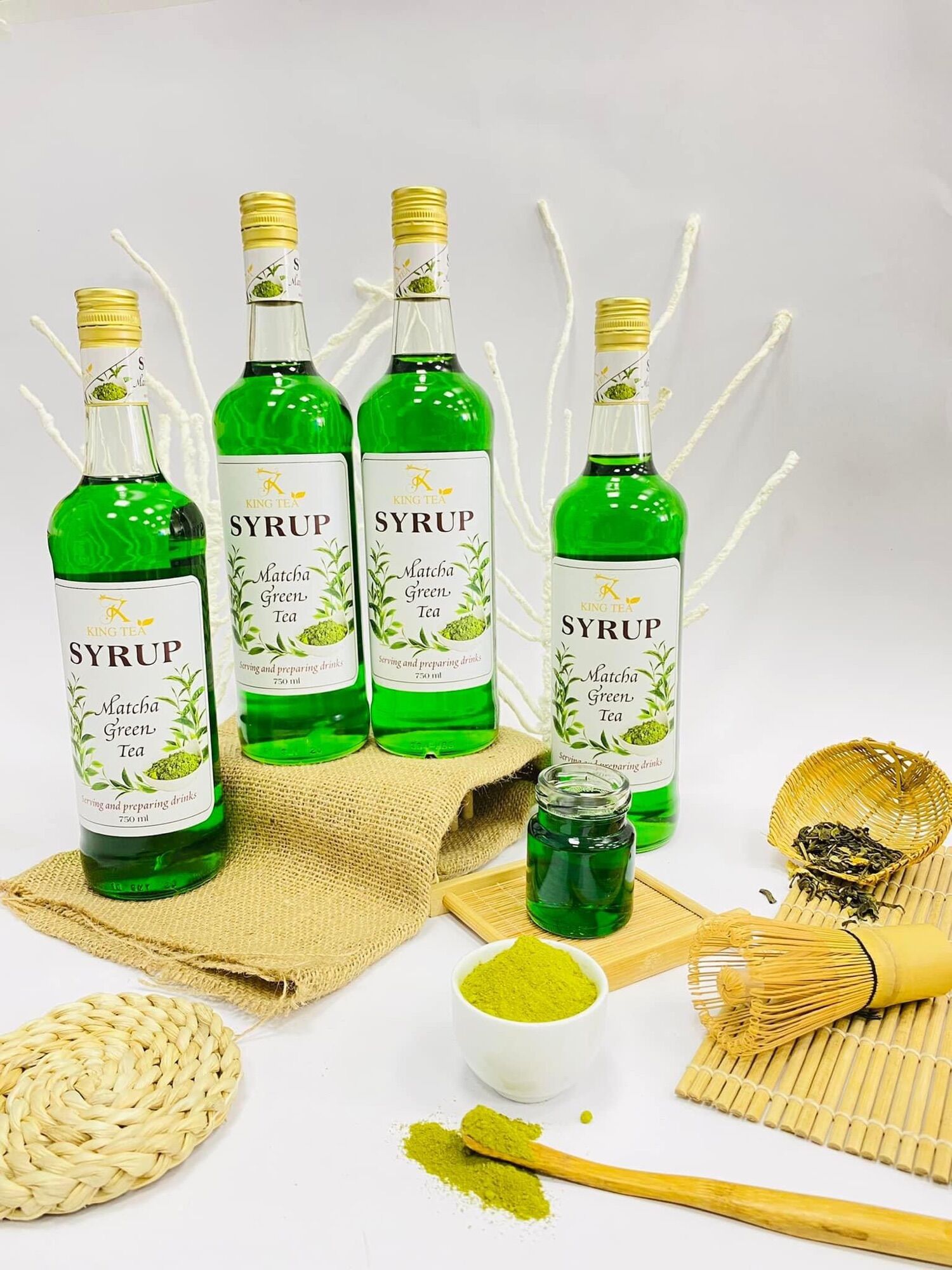 Siro matcha kingtea.xt- chai thủy tinh 800ml