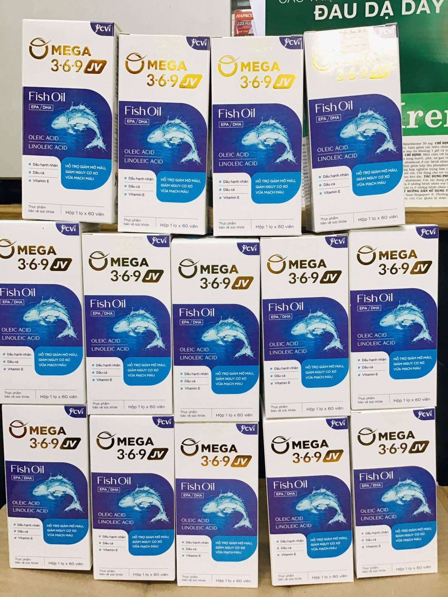 Omega 369 JV - Phòng Xơ Vữa Mạch Máu, Mỡ Máu, Dầu Cá, Dầu Hoa Anh Thảo, Vitamin E (Lọ 60 Viên)