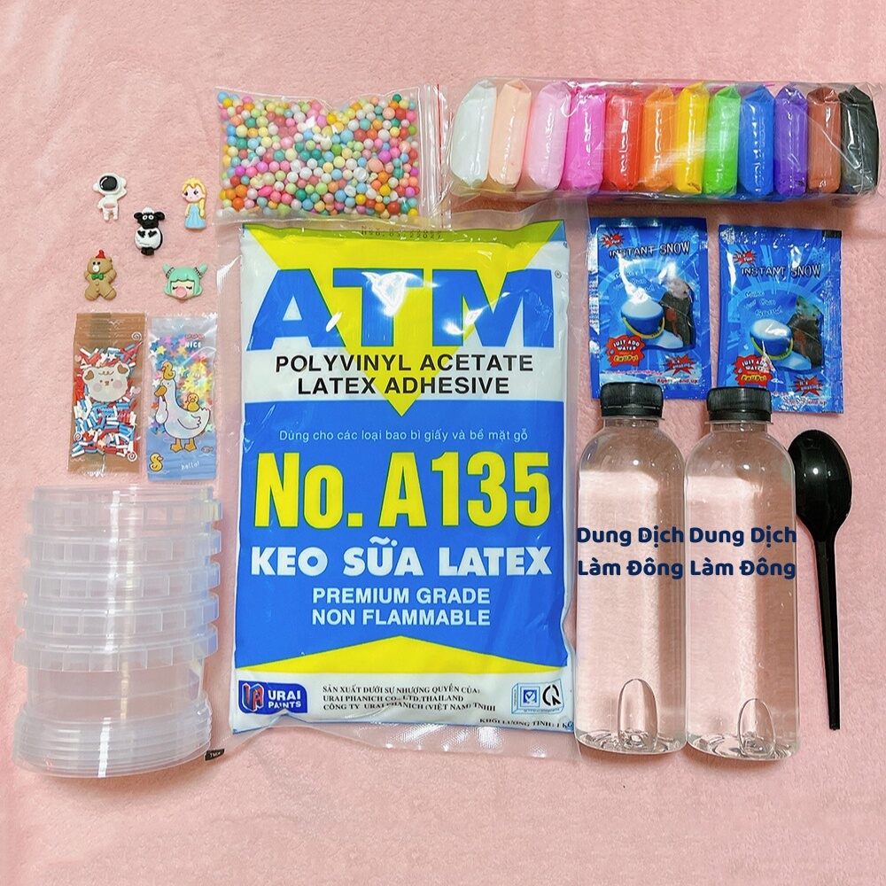 Bộ kit làm slime 32 món cao cấp - nguyên liệu làm các slime bơ slime mây slime cơ bản