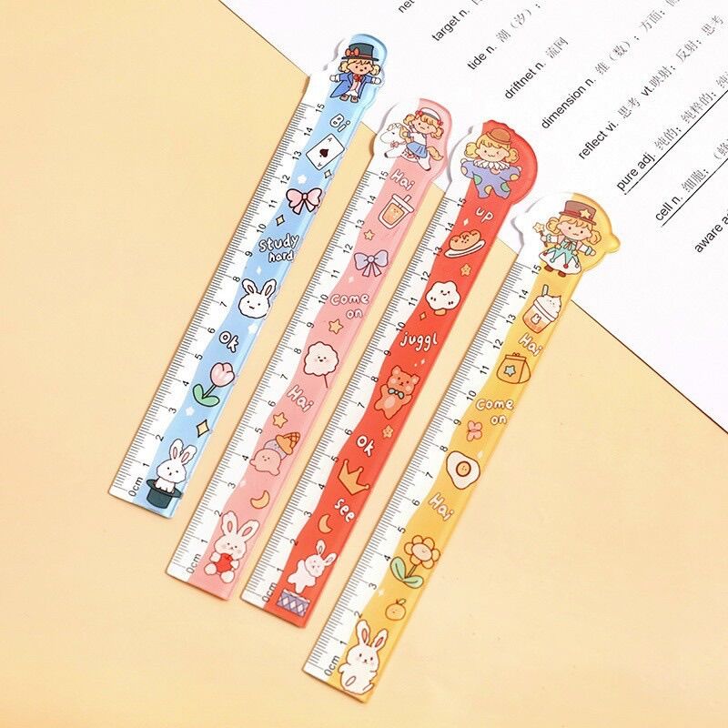 Thước Kiểu Hoạt Hình Dễ Thương 15cm