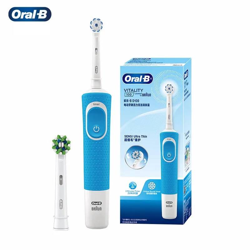 Bàn chải đánh răng điện Oral-b D100 với độ sống 2d Làm sạch Bàn chải đánh răng chống nước sạc cảm ứng dành cho người lớn có hẹn giờ