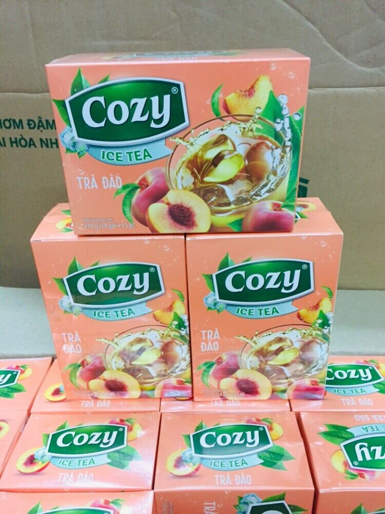 Trà Cozy Icetea Hương Đào hộp 18 gói x15 gam