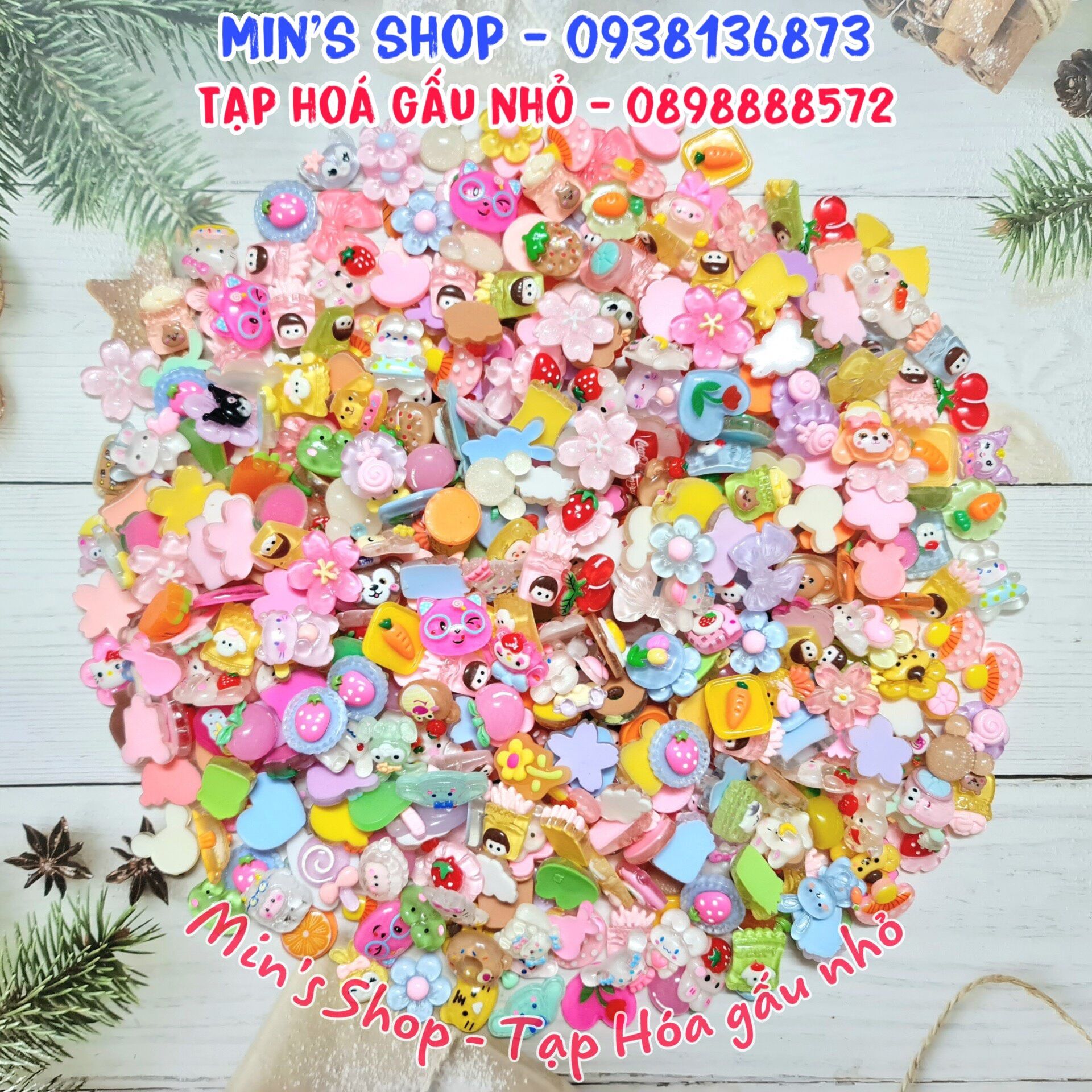 Túi sỉ 500/1000 charm/sticker trong trộn nhiều mẫu 3d đẹp