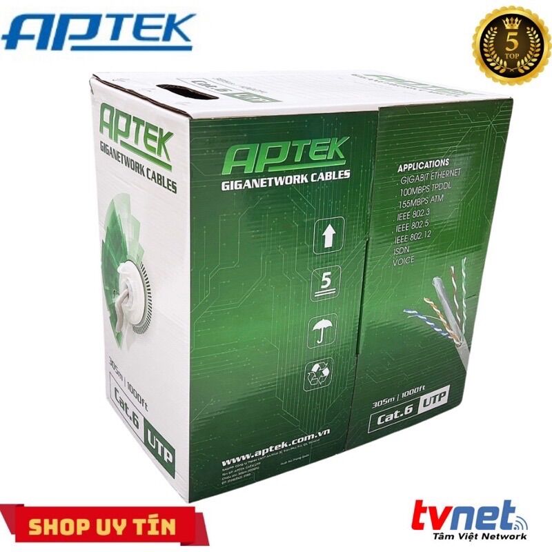 Cáp mạng aptek cat.6 utp cca 305m