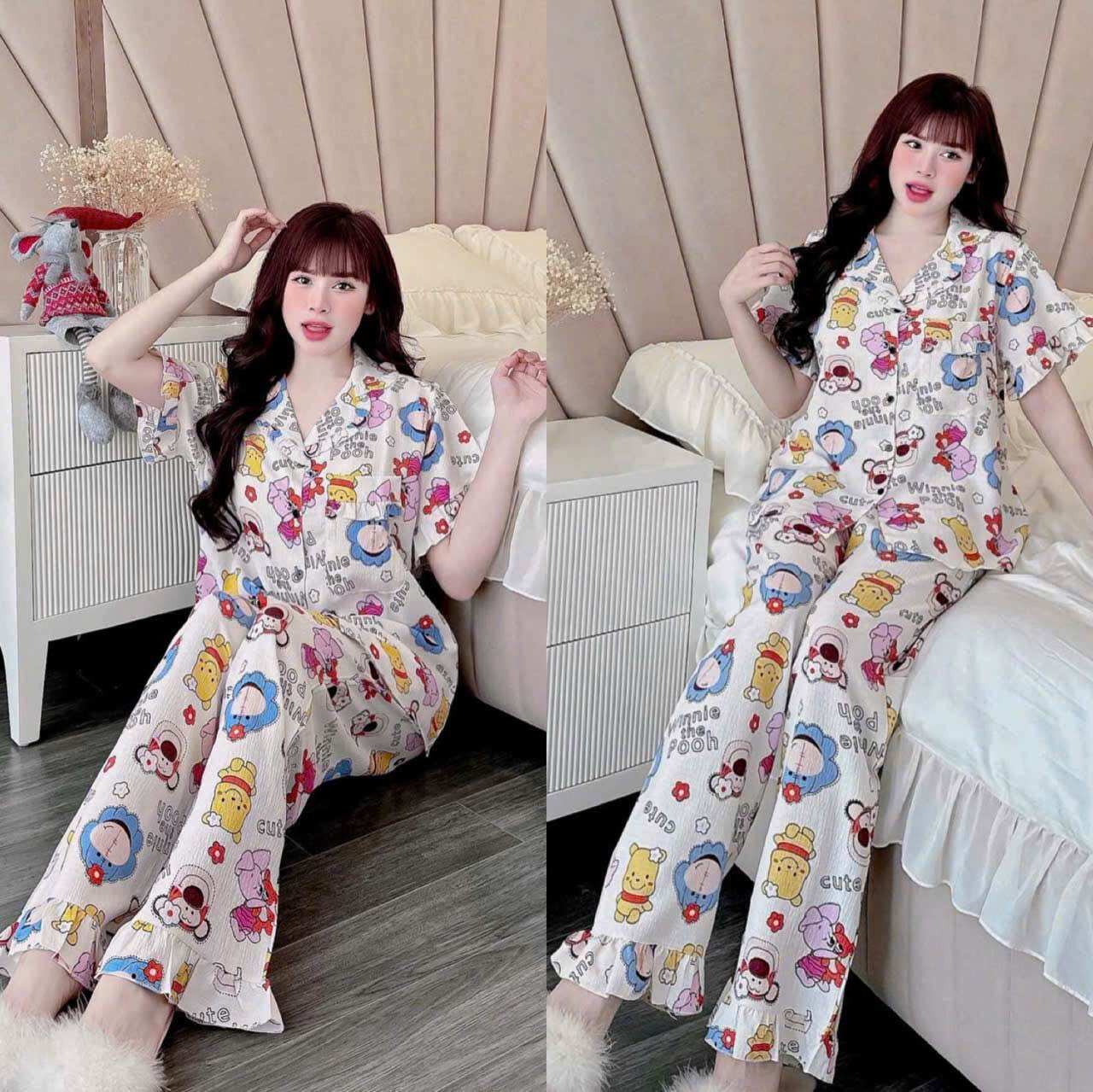 Đồ bộ Đũi xốp baby doll bigsize 50-100kg D