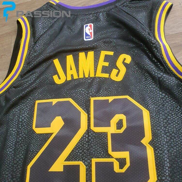 Áo bóng rổ LAKERS thêu cao cấp NBA13 (Đen)
