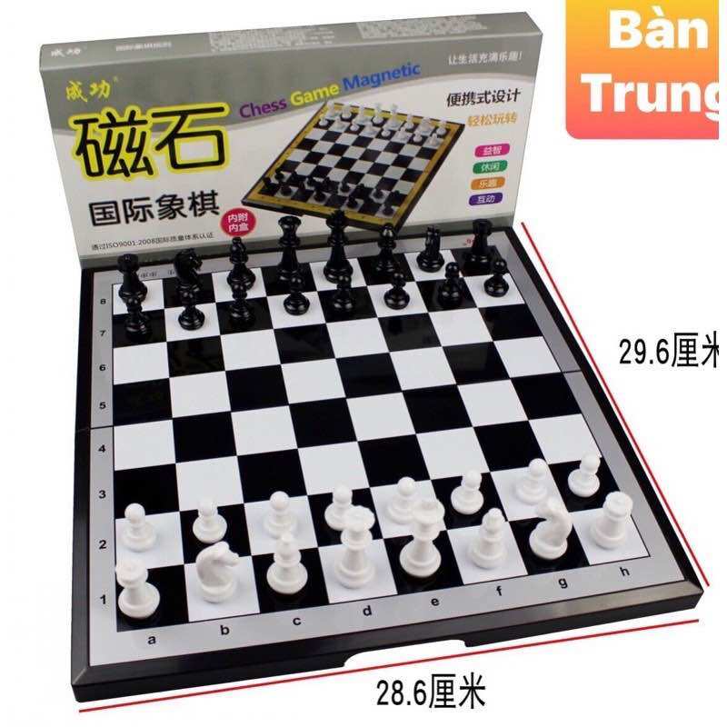 Cờ vua có nam châm - bàn trung 28 cm