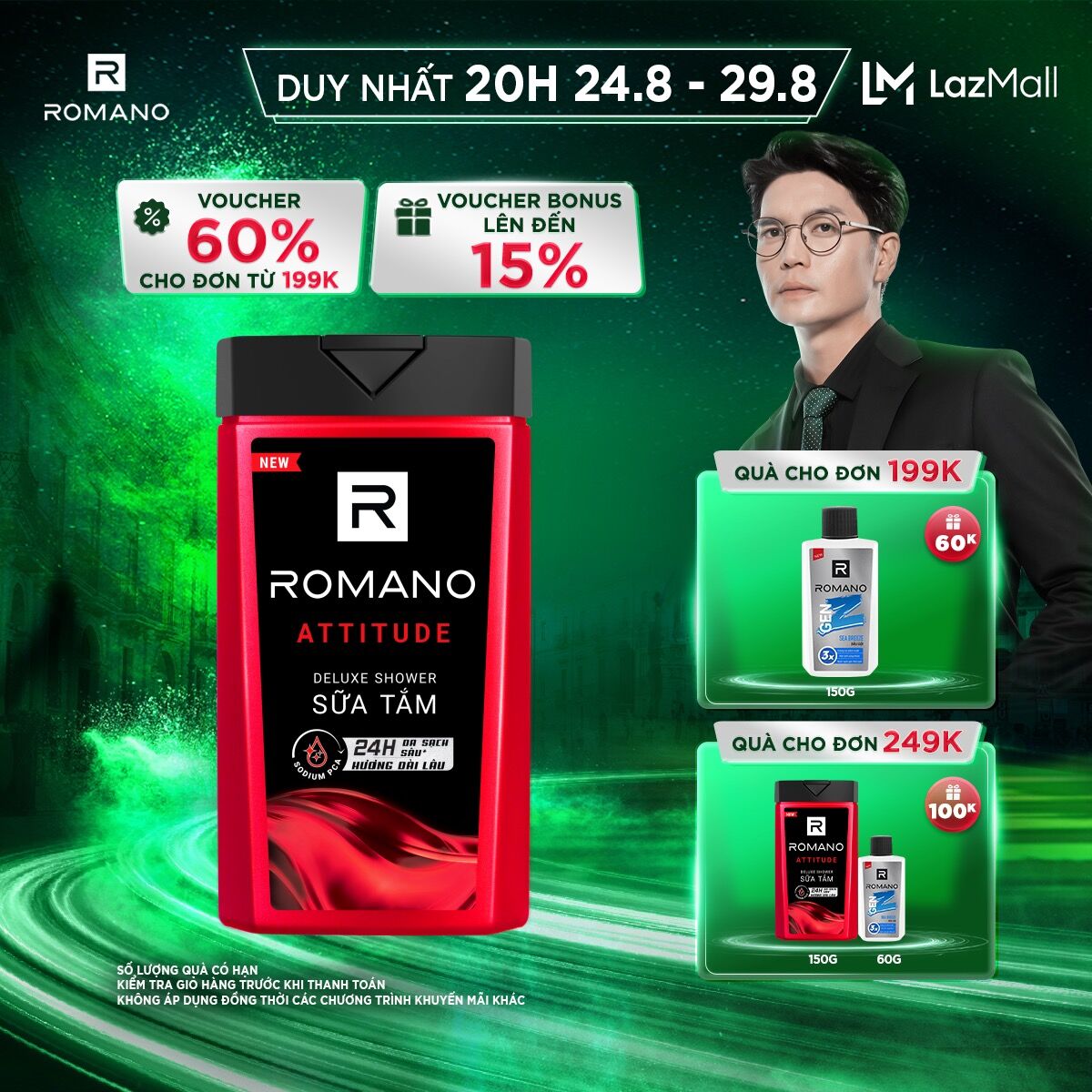 Dầu gội hương nước hoa Romano Attitude 180g
