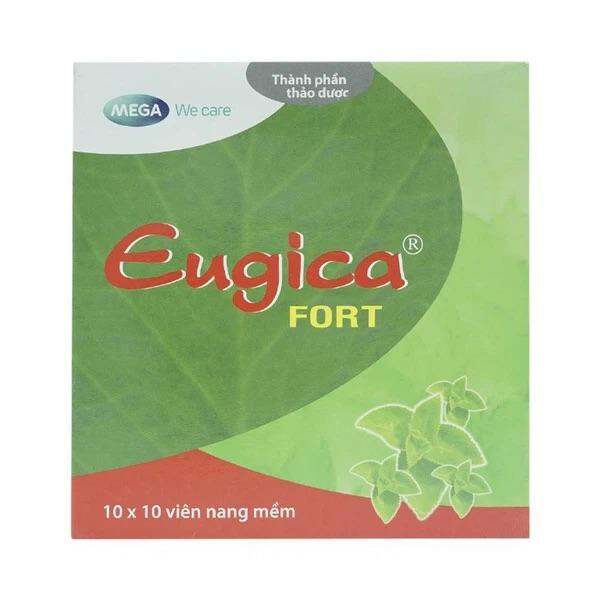 Ho Eugica Fort (Viên Đỏ) Hỗ Trợ Chứng Ho, Đau Họng, Sổ Mũi ( 1 vỉ lẻ)