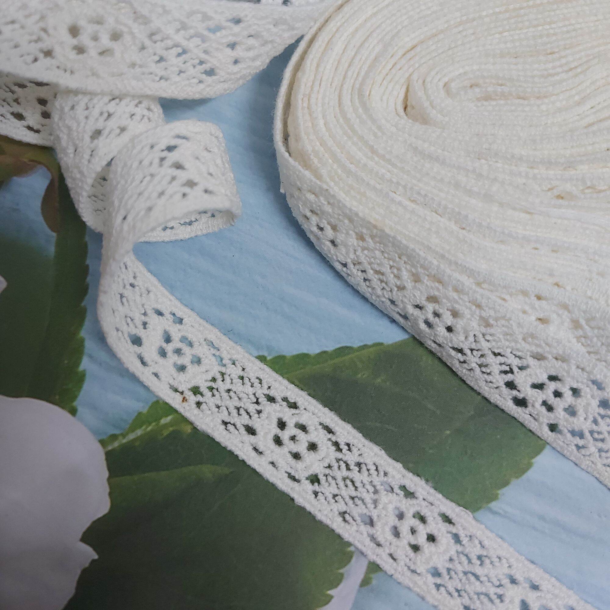 Ren chỉ cotton ,màu trắng gạo ,bản 1.5cm.