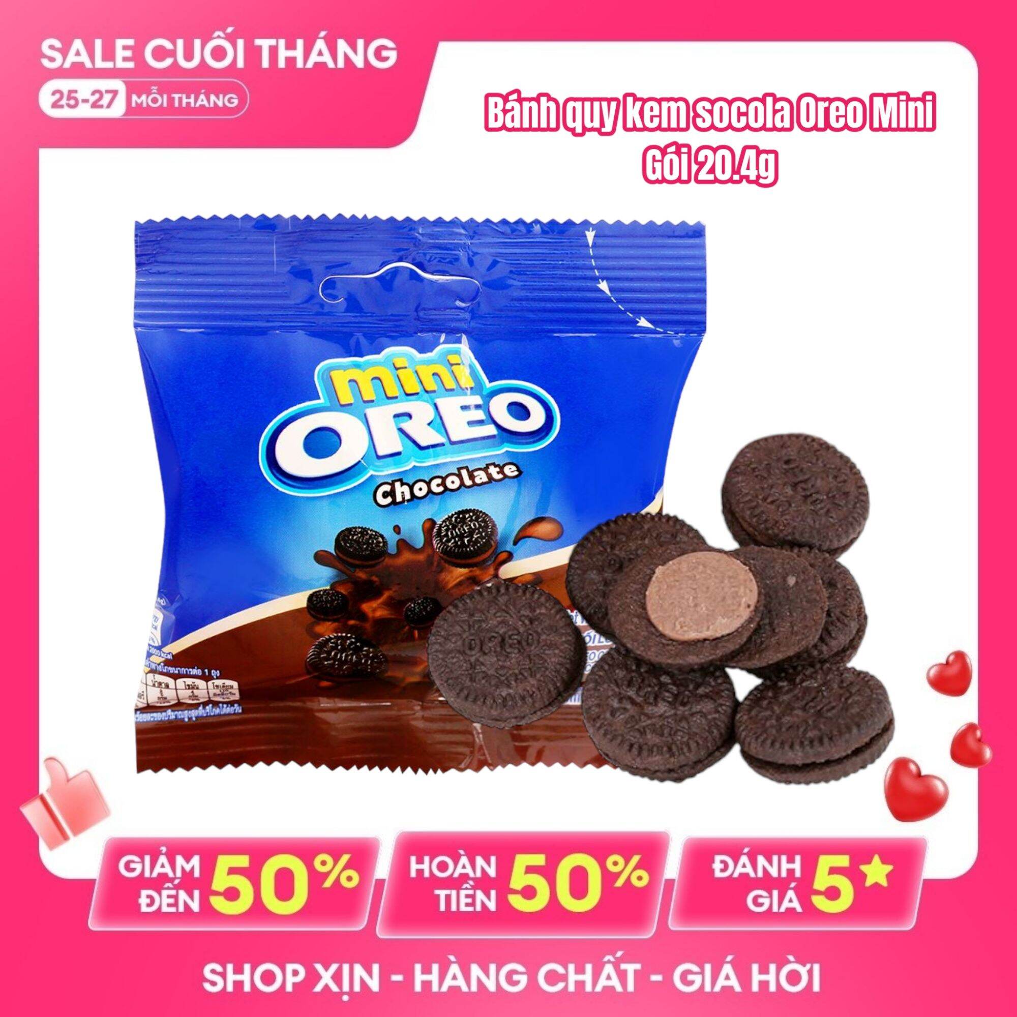 Bánh quy kem socola Oreo Mini gói 20.4g