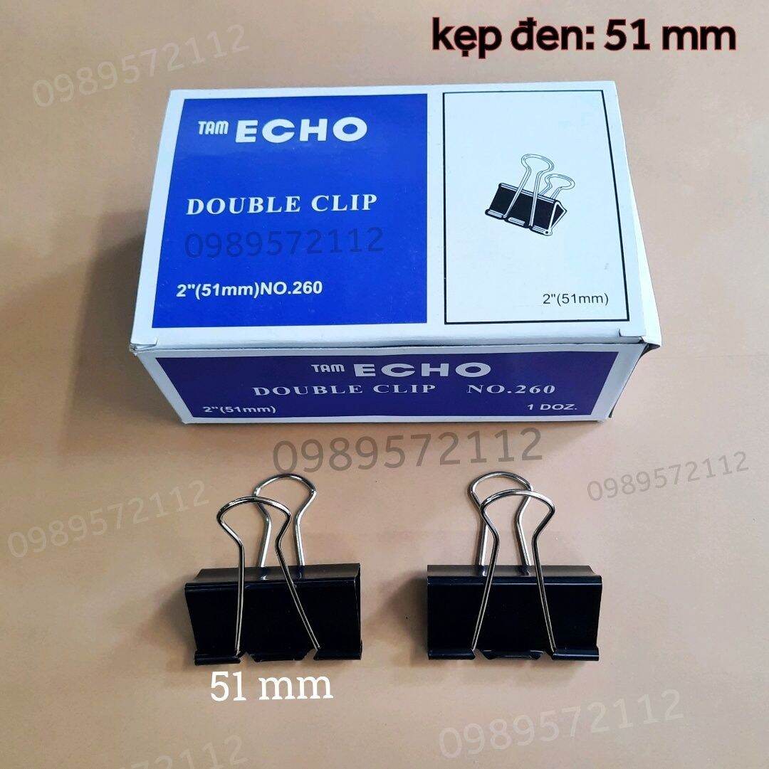 Kẹp giấy màu đen (kẹp bướm) các cỡ 15mm-51mm.
