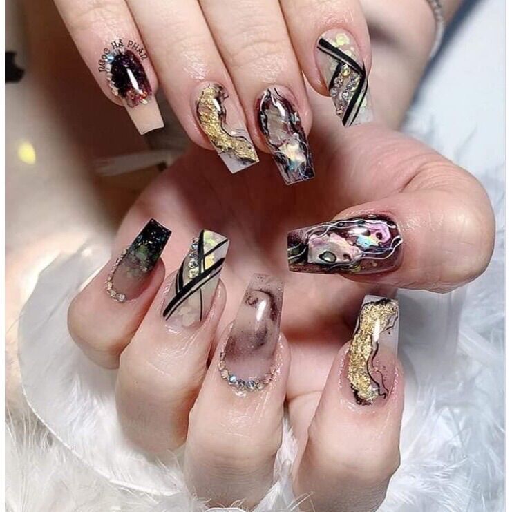 Set giấy bạc nhún, giấy bạc nail