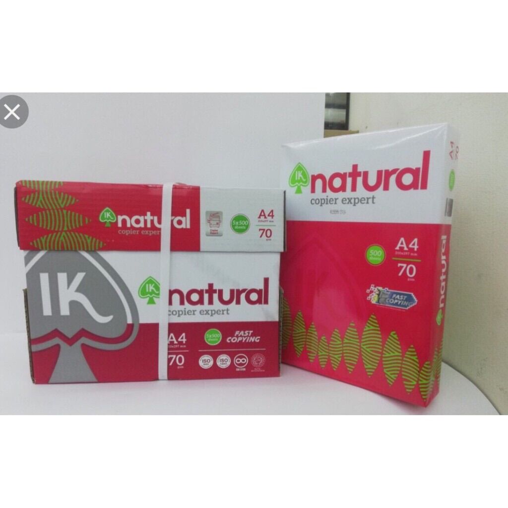 Giấy A4 Natural định lượng 70gsm( đủ 500tờ/ram)
