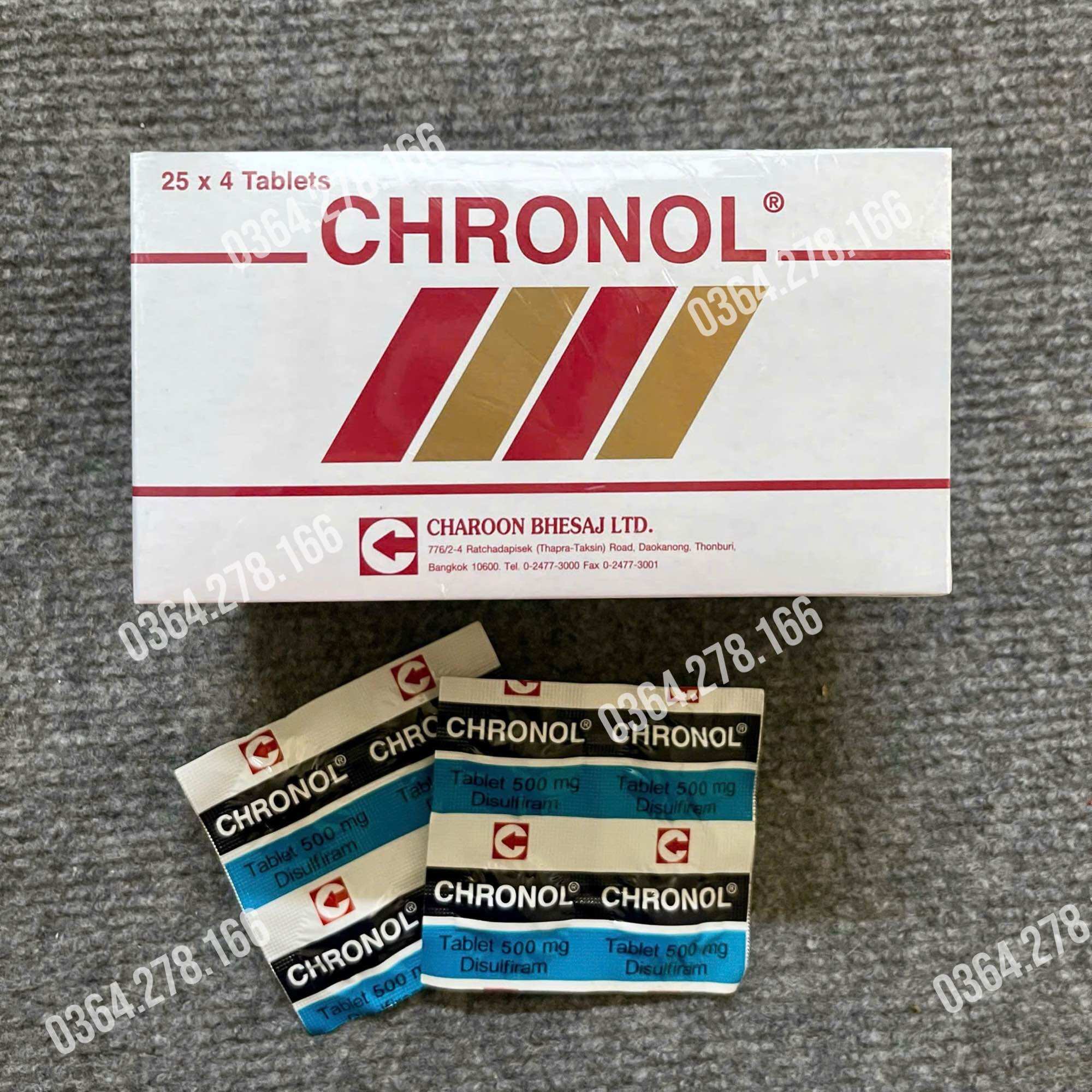 Viên uống CHRONOL hỗ trợ cai rượu bia Thái Lan hộp 100 viên hàng Chính Hãng ( có Che Tên Sản Phẩm)