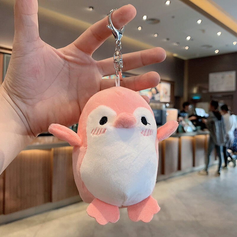 Móc treo cặp sách chim cánh cụt lông nhung móc treo chìa khóa móc treo ba lô cặp đôi búp bê cặp đôi ins thiếu nữ đáng yêu