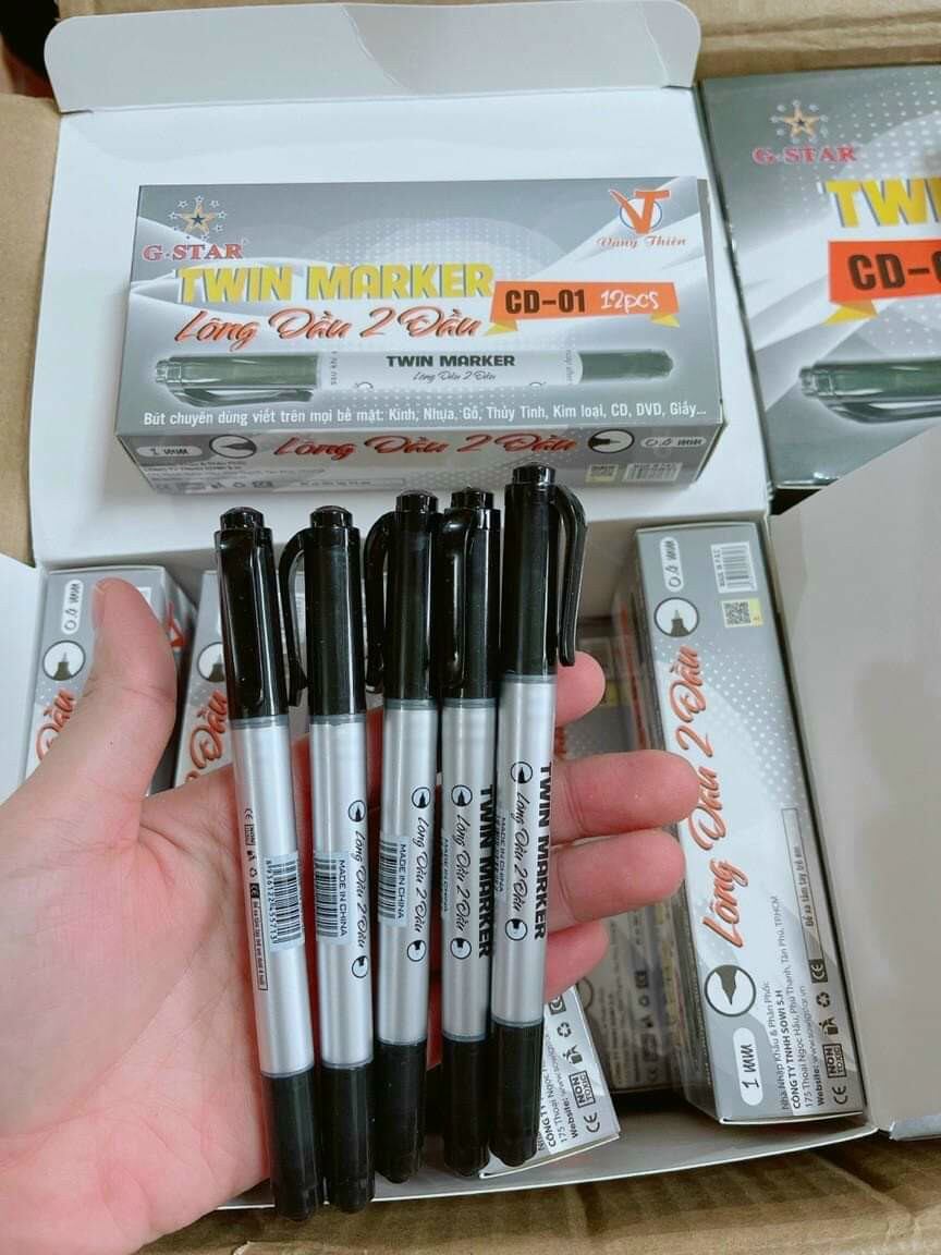 hộp 12 bút lông dầu Twin Marker CD-01