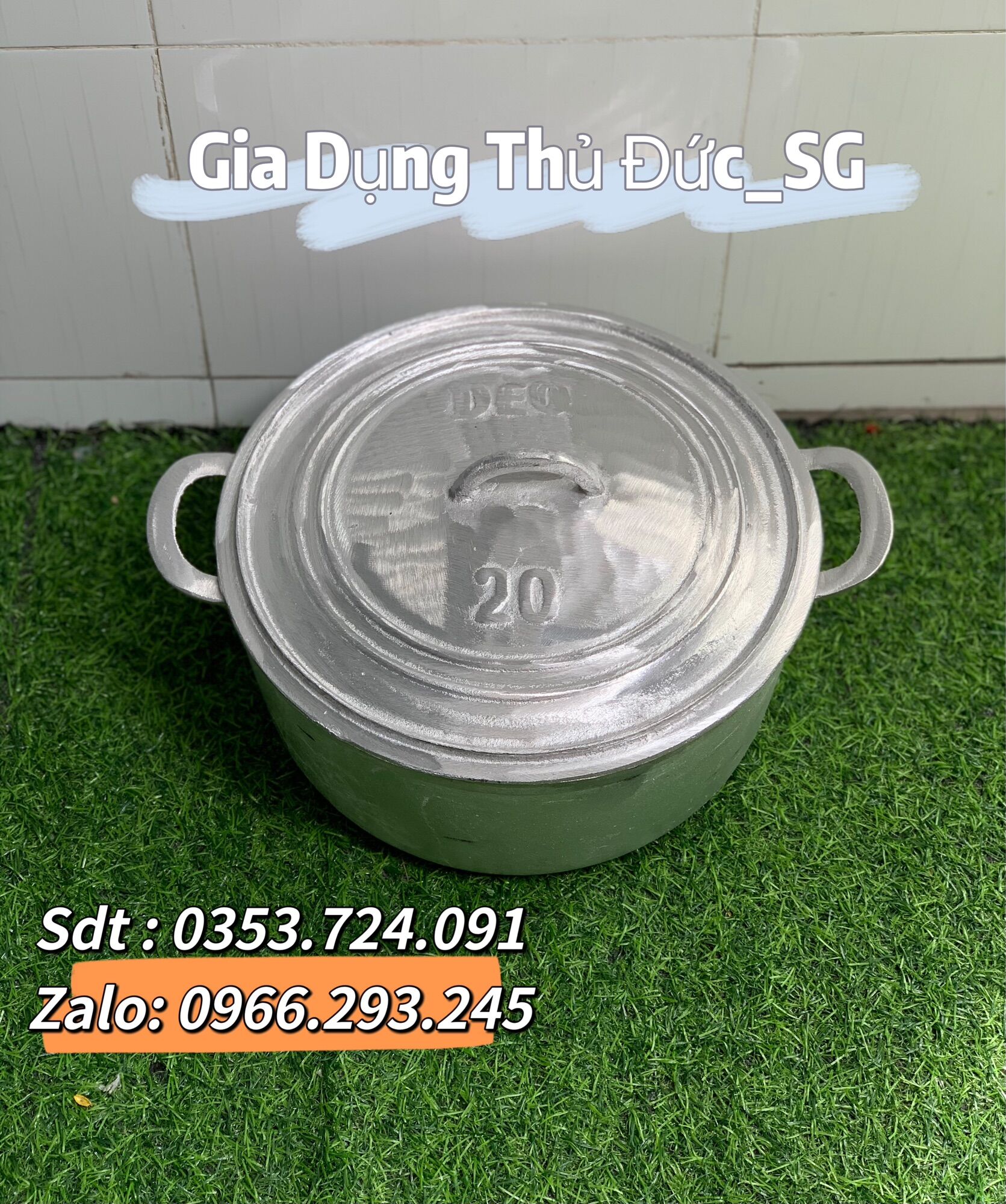 Nồi gang đúc cổ truyền đường kính 25cm nấu cơm cháy ngon giòn rụm - nồi nấu 1 ký gạo