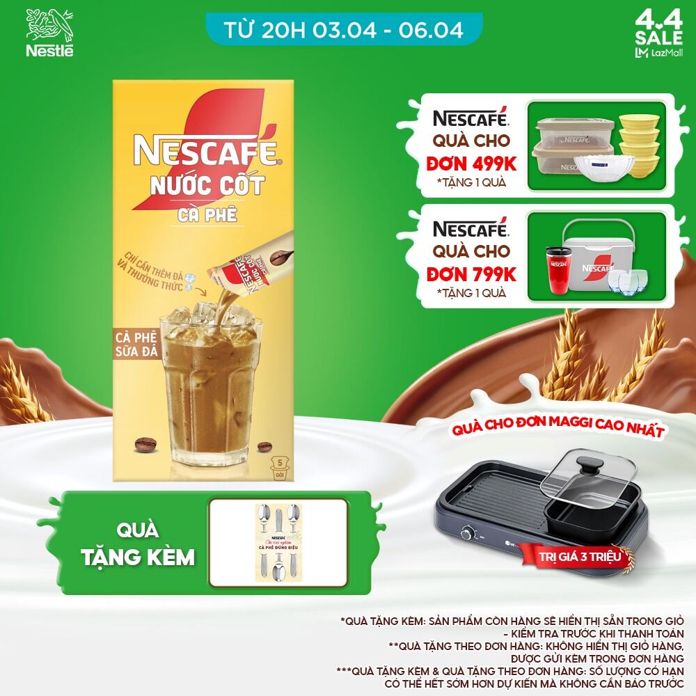 [ƯU ĐÃI THÁNG 7] NESCAFÉ Nước Cốt Cà Phê vị Café Sữa Đá (Hộp 5 Gói)-FUJJI