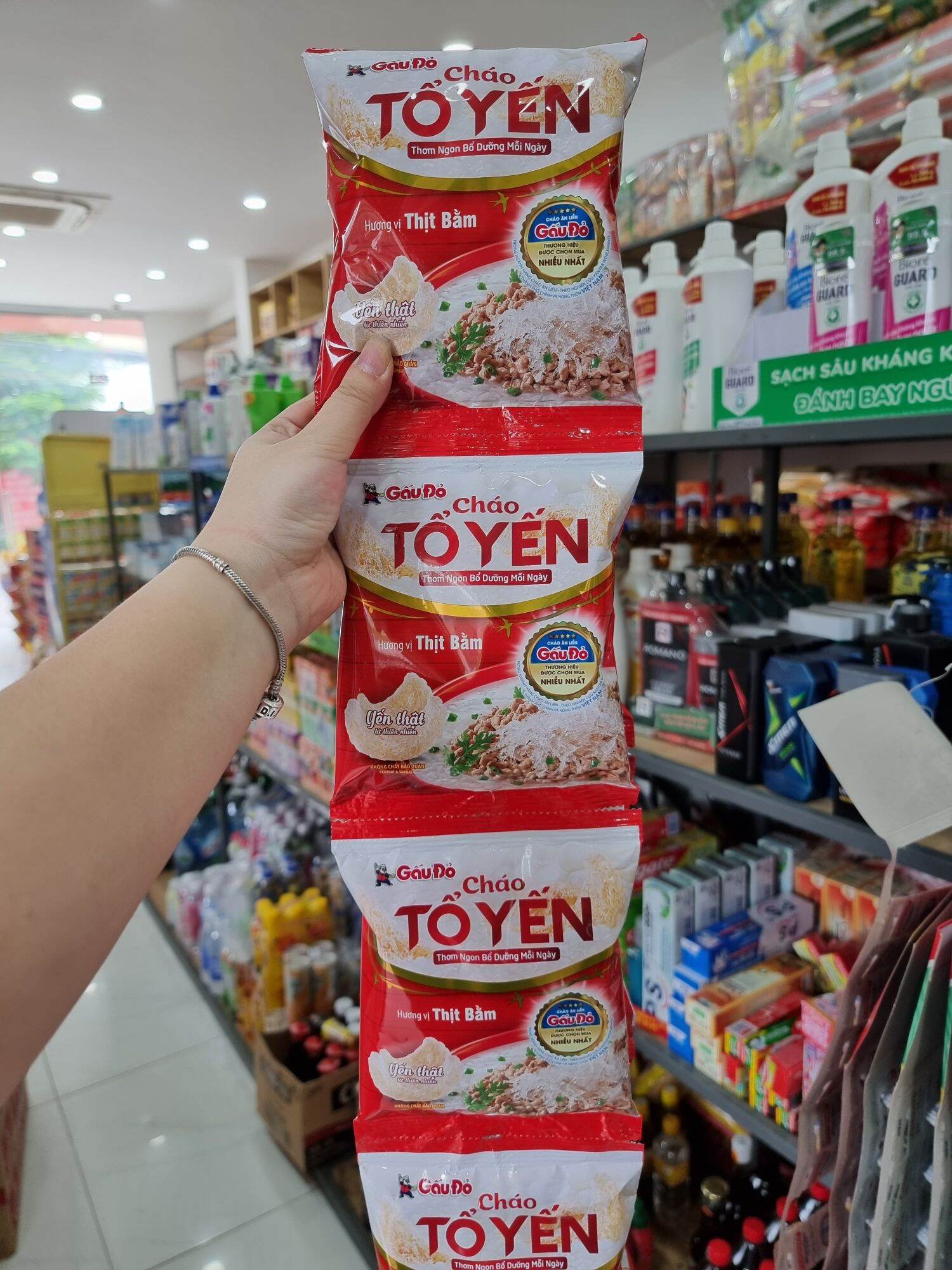 Combo 10 gói cháo tổ yến Gấu Đỏ 50g hương thịt bằm