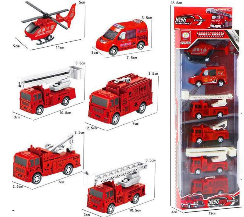 Hộp 6 đồ chơi xe các loại cho bé vui chơi thỏa thích