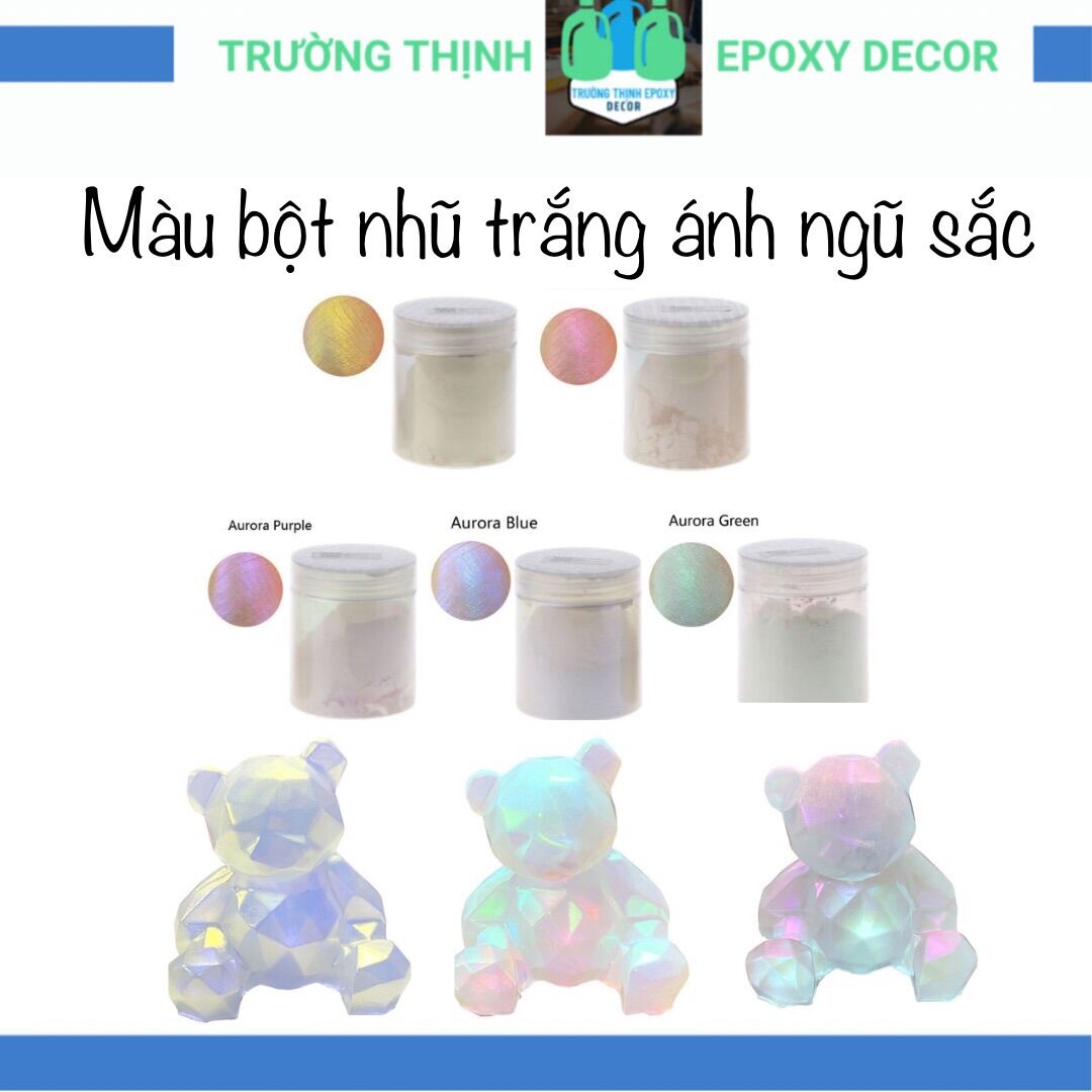 Màu bột nhũ kim ánh ngũ sắc màu pha sơn xe, màu nhũ làm nail, bột màu pha resin - trường thịnh sài gòn