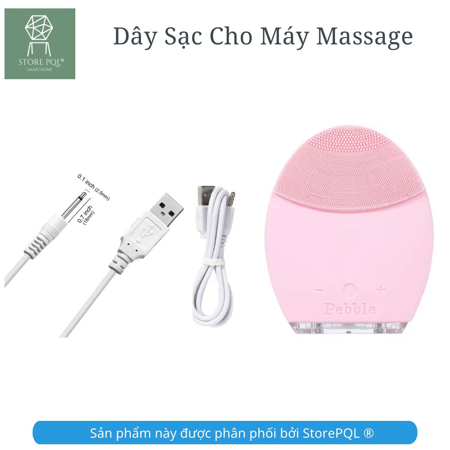 Dây sạc USB đầu ra chân tròn - dây sạc máy massage mặt, sạc quạt, đèn, cây xương rồng