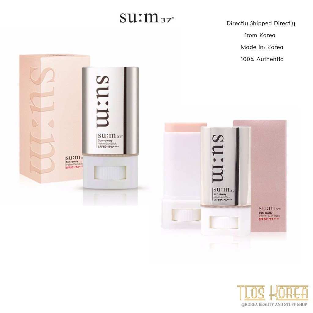 Kem chống nắng sum dạng thỏi su:m37 sun away velvet sun stick spf50 pa ++++ 18gr