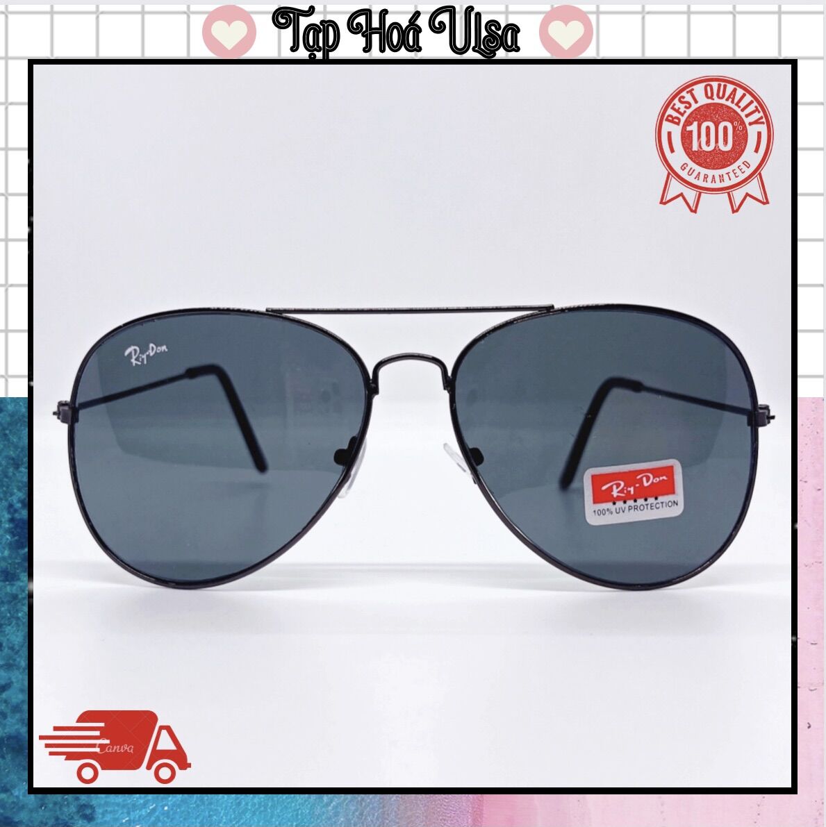 Kính râm gọng kim loại mảnh Ridon thời trang nam mạnh mẽ, gọng kính mát chống tia uv mắt thuỷ tinh siêu mỏng siêu nhẹ