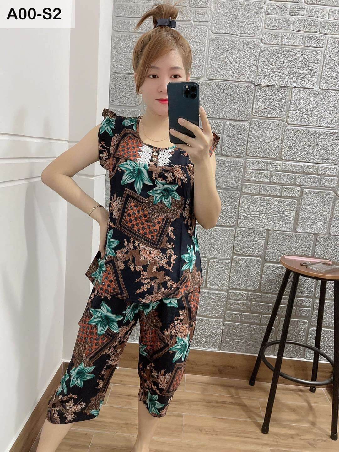 ĐỒ BỘ NỮ TRUNG NIÊN VẢI TÔN NHUNG - SET BỘ LANH LỬNG NGƯỜI LỚN - M60