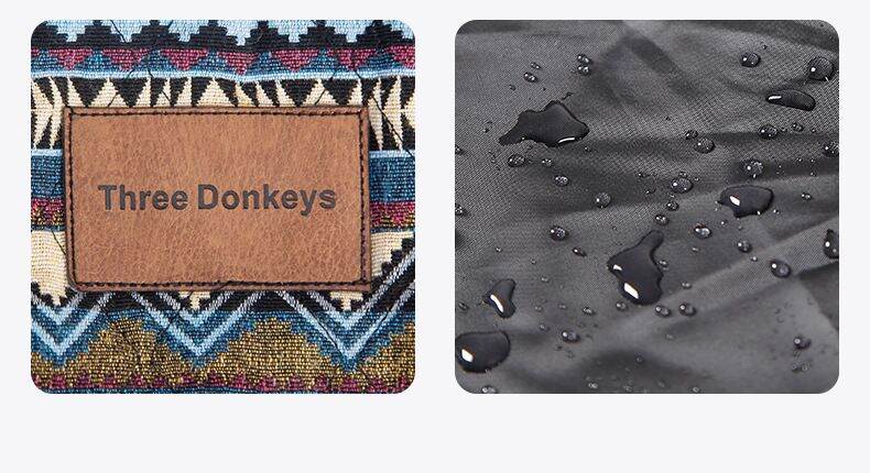 Thảm vải cotton thổ cẩm Three Donkeys 3 lớp