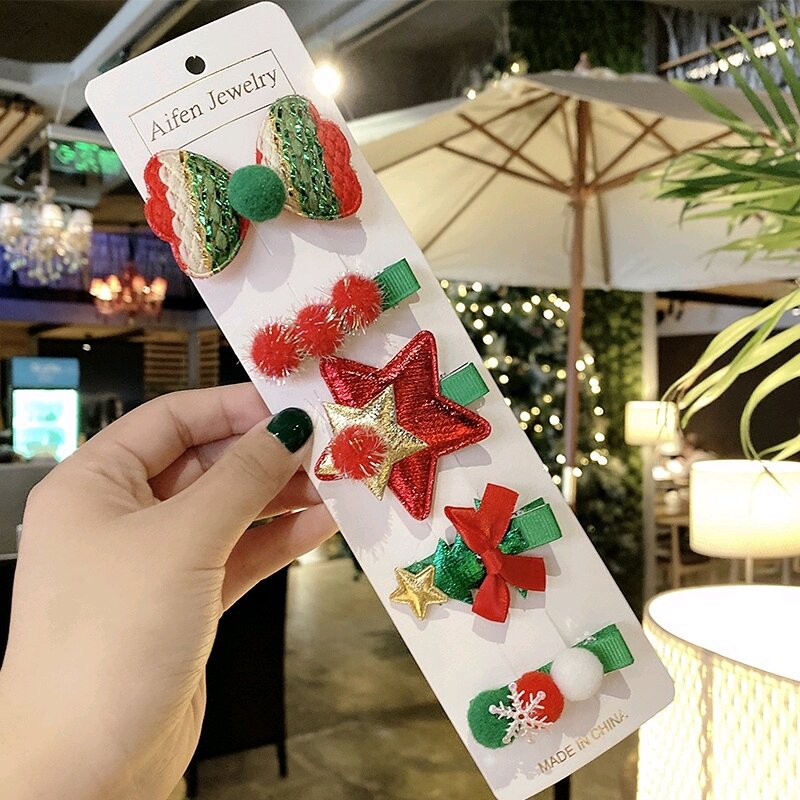 Sét 5 kẹp tóc Giáng Sinh NOEL cho bé