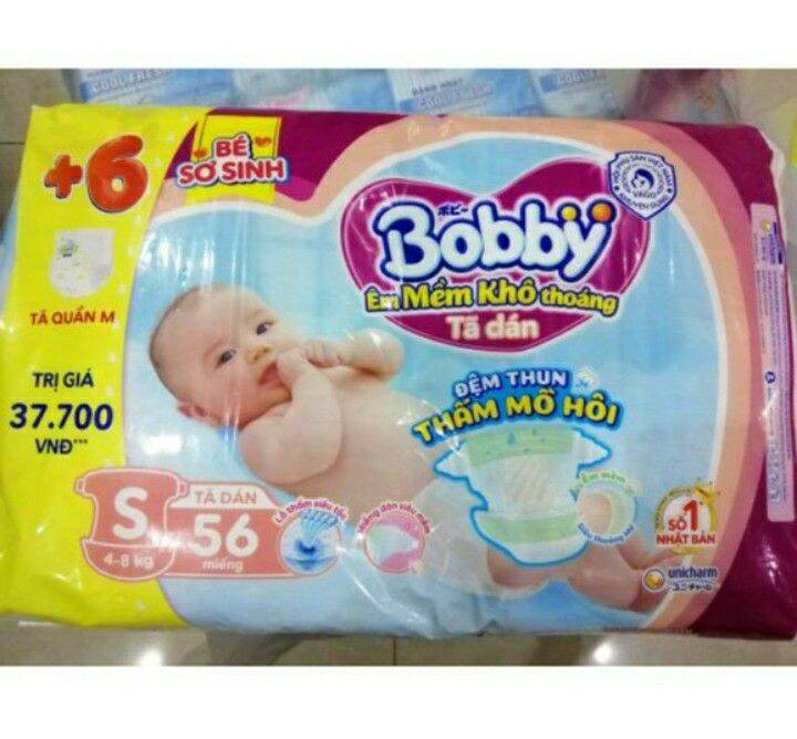 Tã dán Bobby S54 tặng thêm 6 miếng