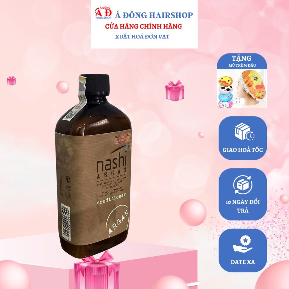 [+Tặng mũ trùm][Chính hãng] Dầu xả tóc Nashi Argan siêu mượt Italy 500ml