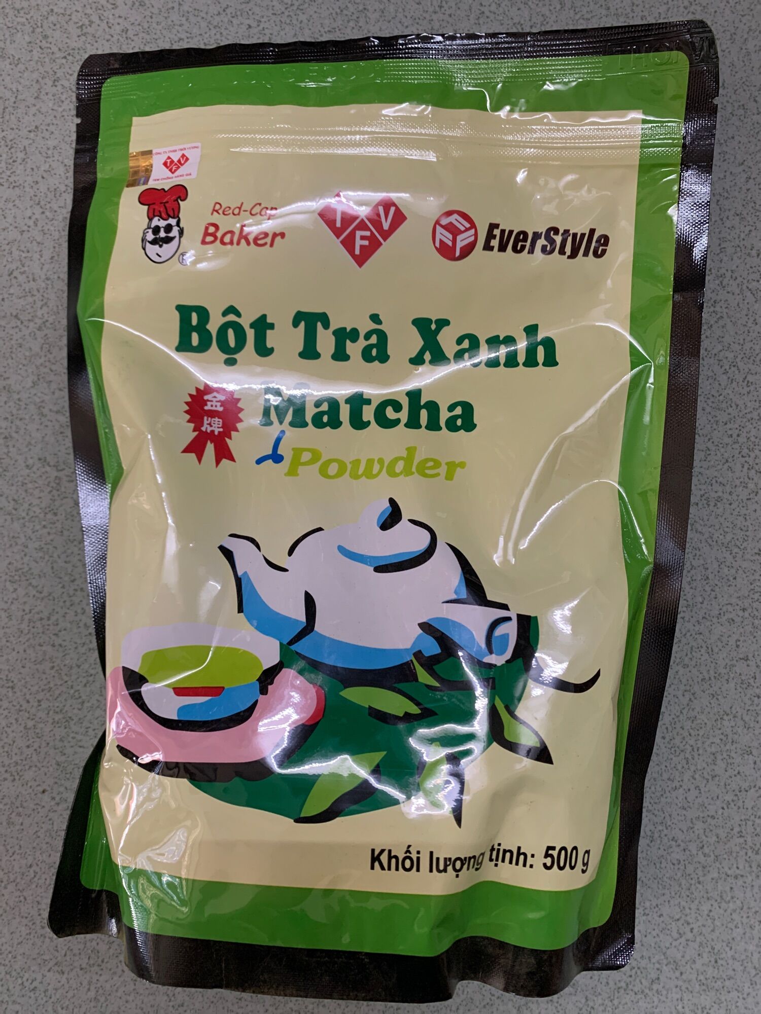 Bột trà xanh Đài Loan 500g date 2025