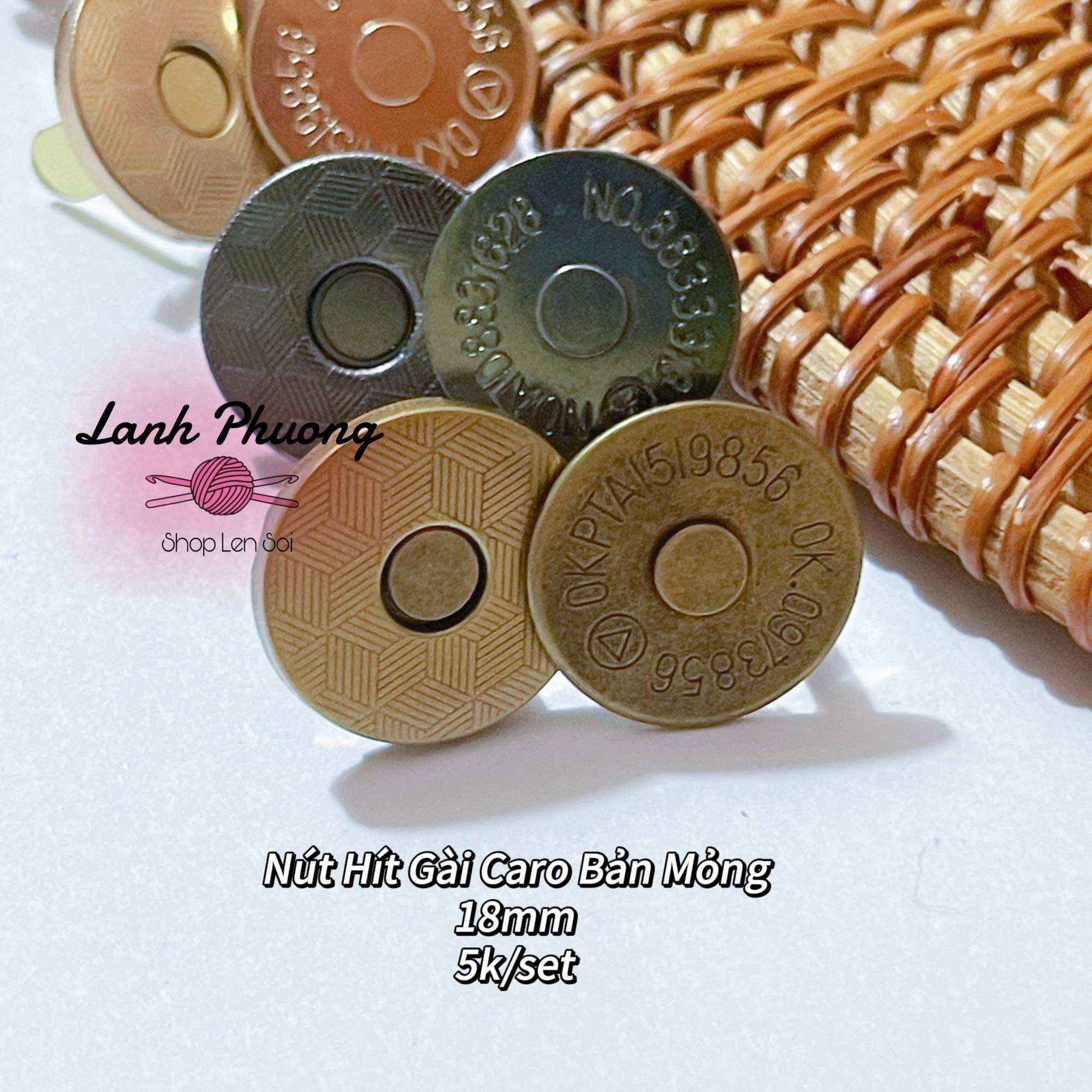 Nút Hít Caro Bản Mỏng 18mm