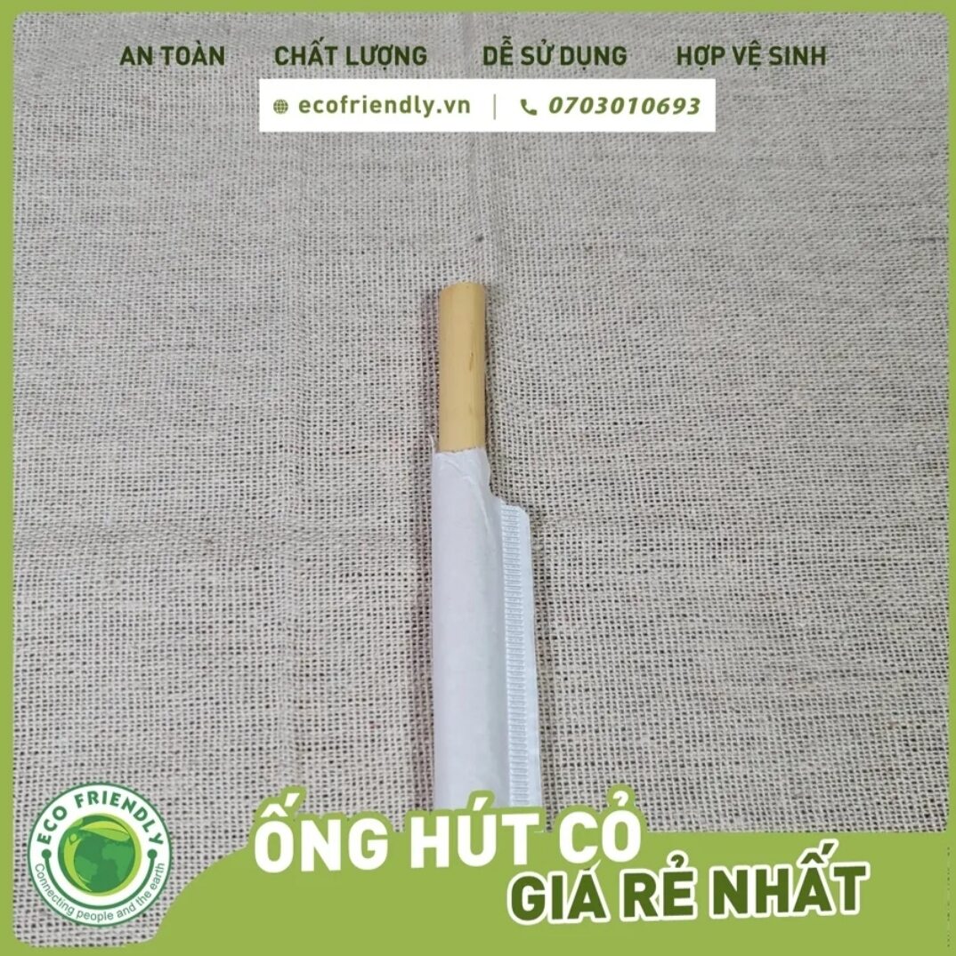 Ống hút cỏ bọc giấy từng ống 20cm, 6.5 - 8mm