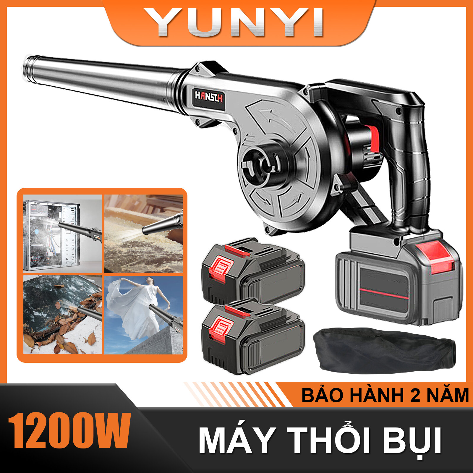 Máy thổi bụi cầm tay, máy thổi bụi, hút bụi nhỏ gọn cầm tay | Điều chỉnh tốc độ | Hàng chính hãng lõi đồng |Công suất lớn 1200w, tốc độ 19000v/p