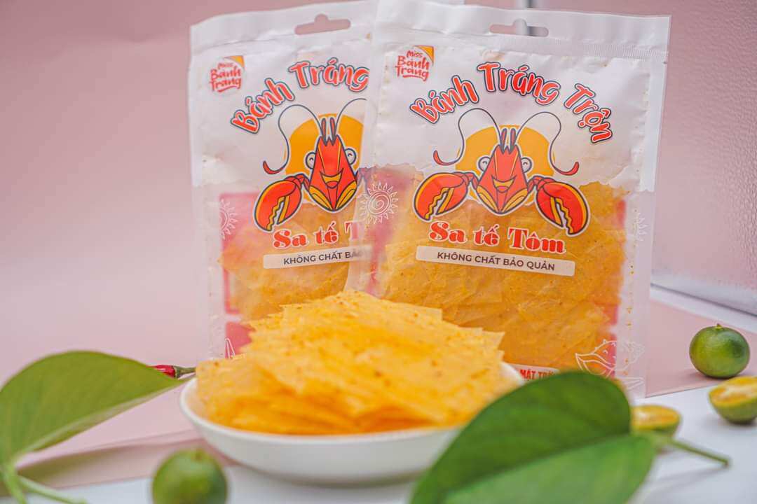 Bánh tráng trộn vị sate tôm size
