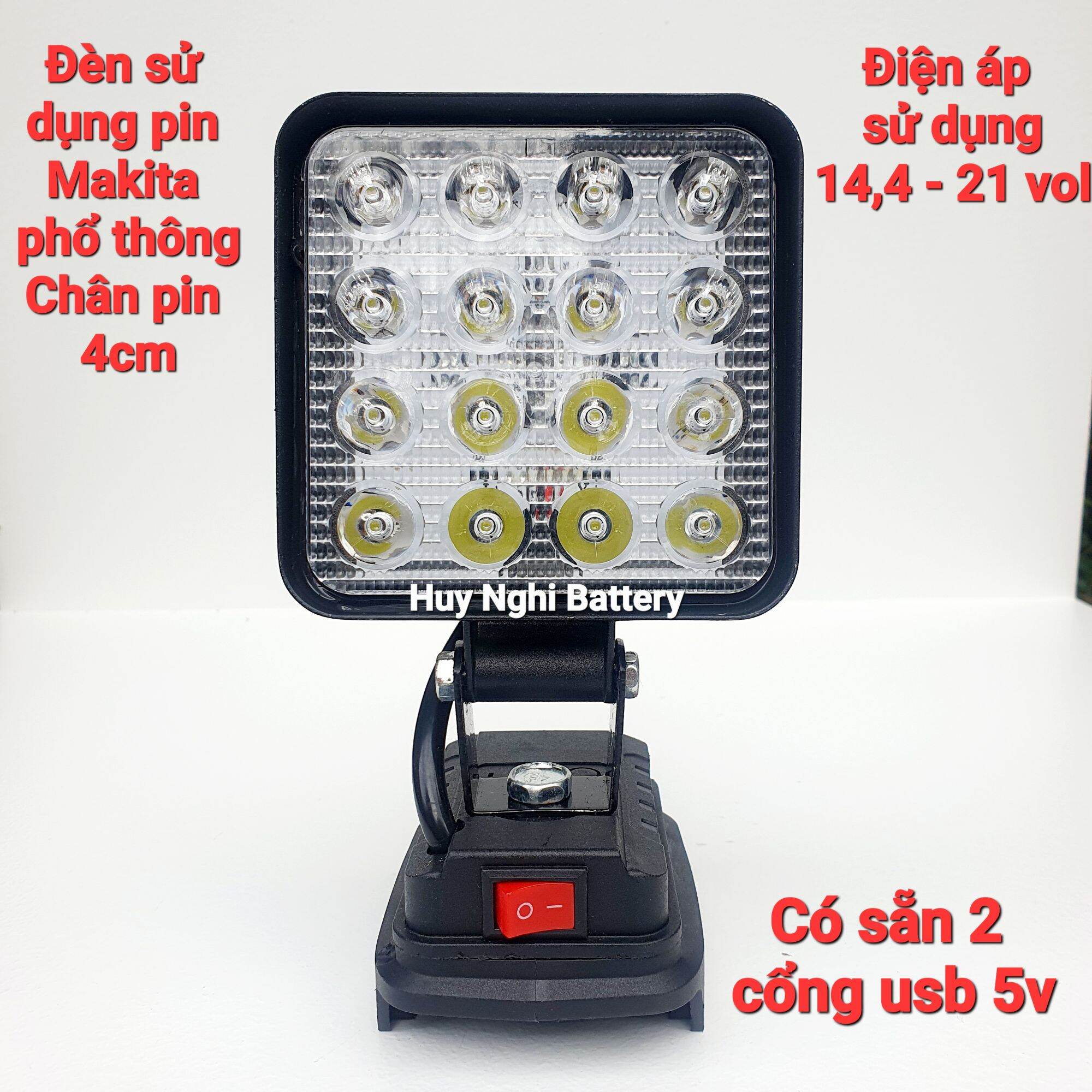 Đèn Led Pha  Dùng Pin Phổ thông 4cm:  21v