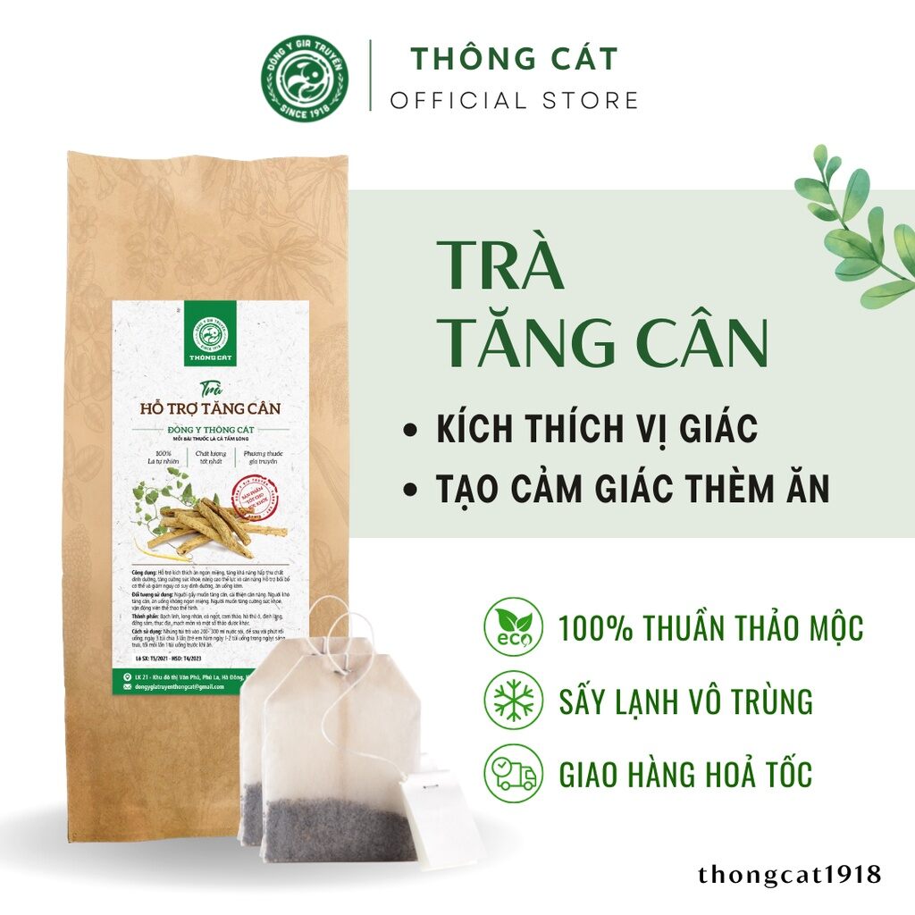 Trà Tăng Cân thảo mộc Thông Cát Tăng cân tự nhiên ăn ngon ngủ tốt
