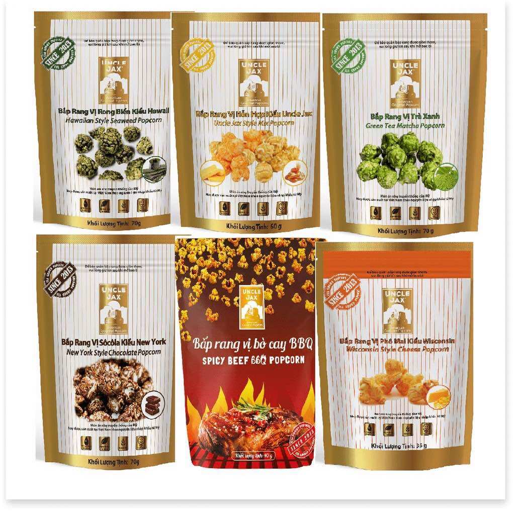 ( Gói Lớn ) Bắp Rang Bơ Uncle Jax Vị Caramel 180g