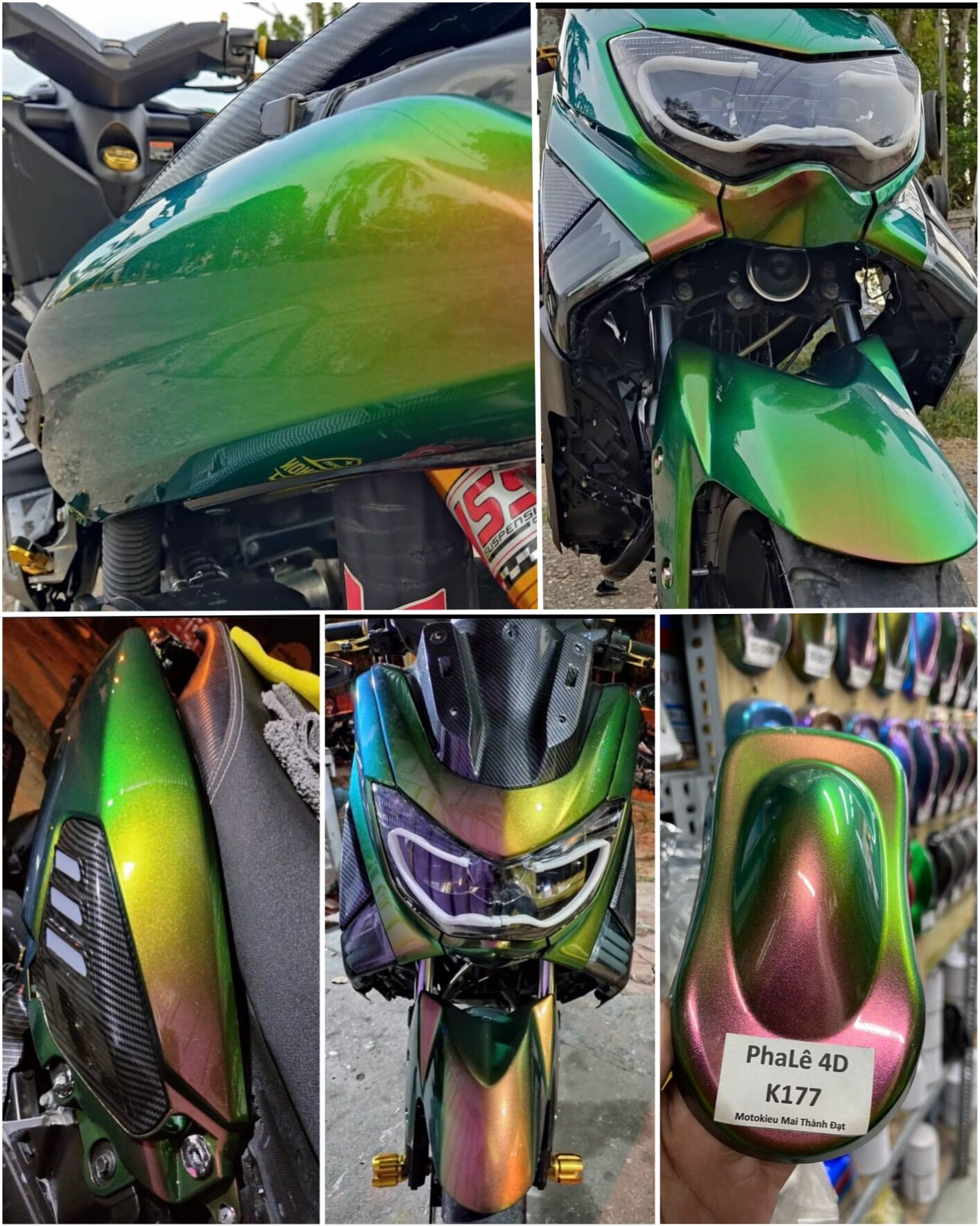 Màu Phalê 4D K177 ( Phủ Nền Đen ) (Sơn oto - Xe Máy) . Đóng gói 100gam