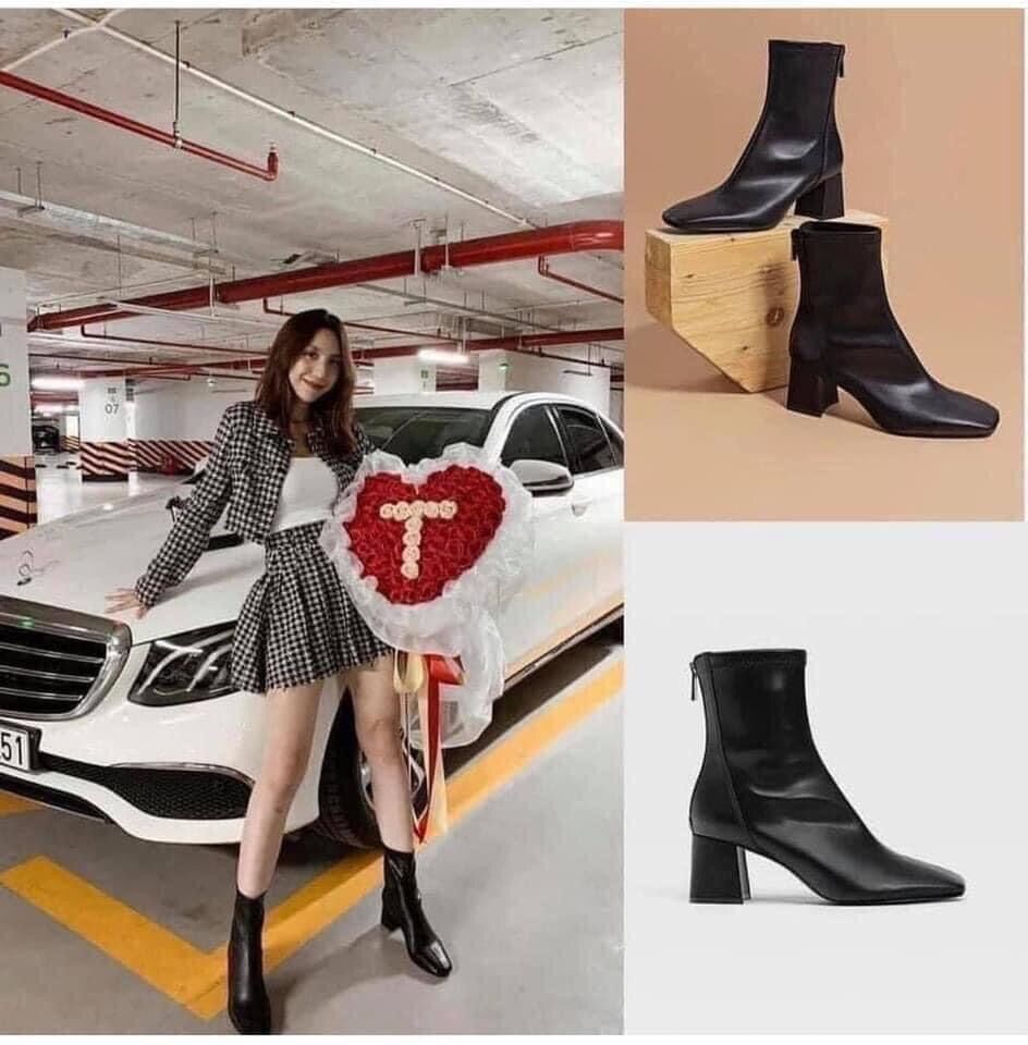 Boot nữ thấp cổ đế 5 phân da lì