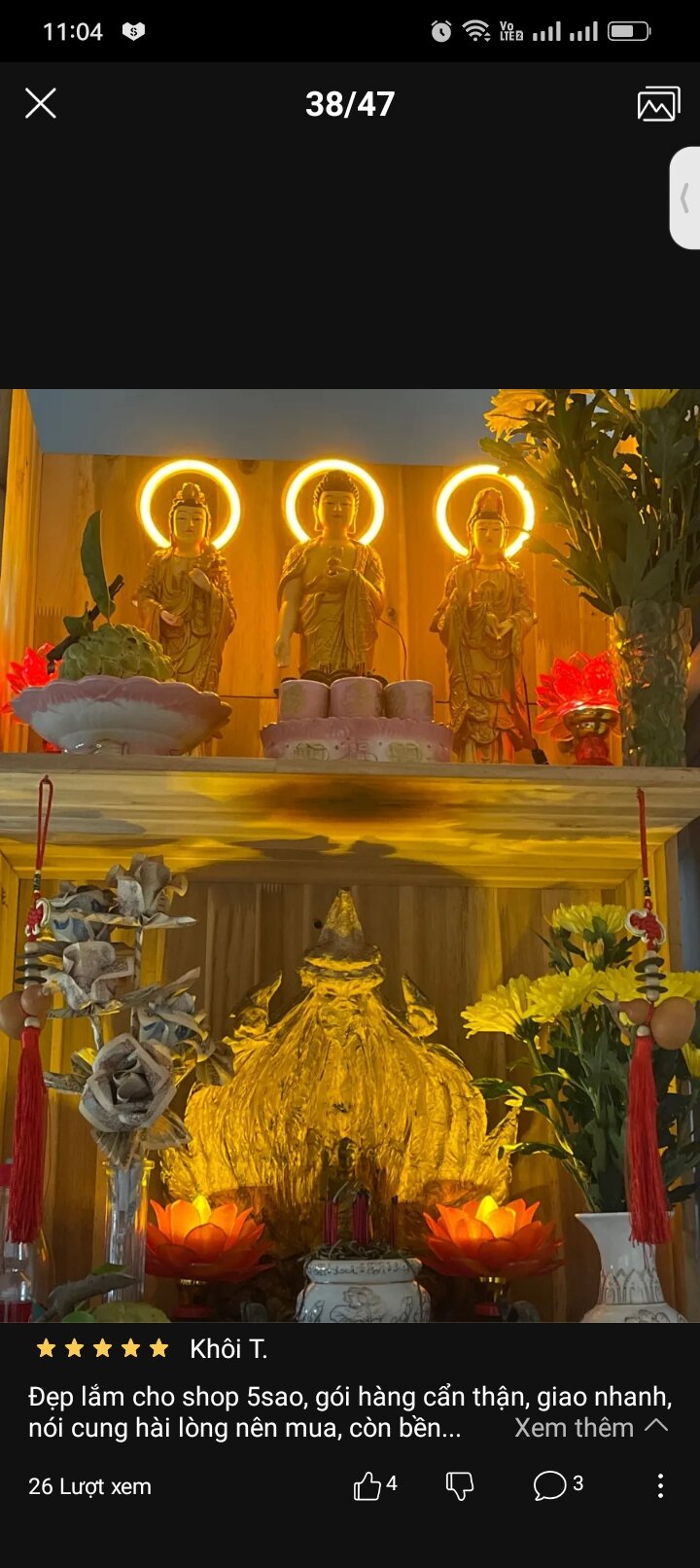 Đèn LED NEON Hào Quang Phật màu vàng ấm ( có kèm nguồn)