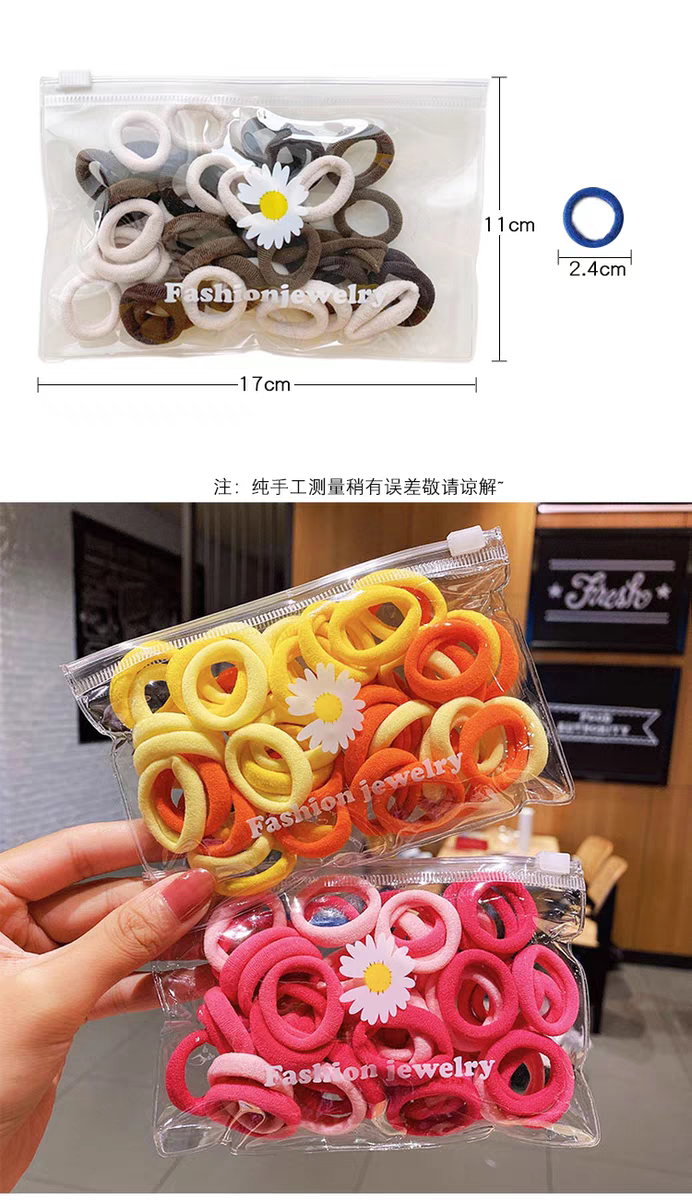 50 Thun Cột Tóc Cho Bé Đựng Trong Túi Zip