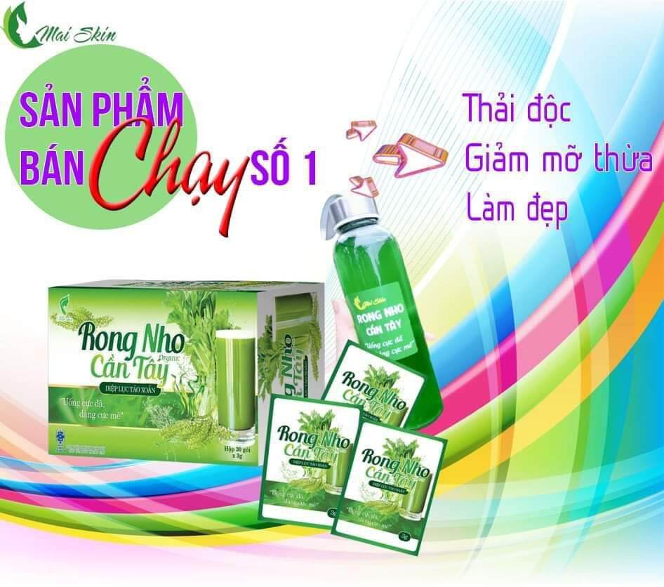 [Hcm]Rong Nho Cần Tây Diệp Lục Tảo Xoắnlô Hội Maiskin - Thanh Lọc Cơ Thểchống Lão Hóatăng Cường Miễn Dịch Bảo Vệ Hệ Tiêu Hóa Giảm Cholesterol Giảm Cân