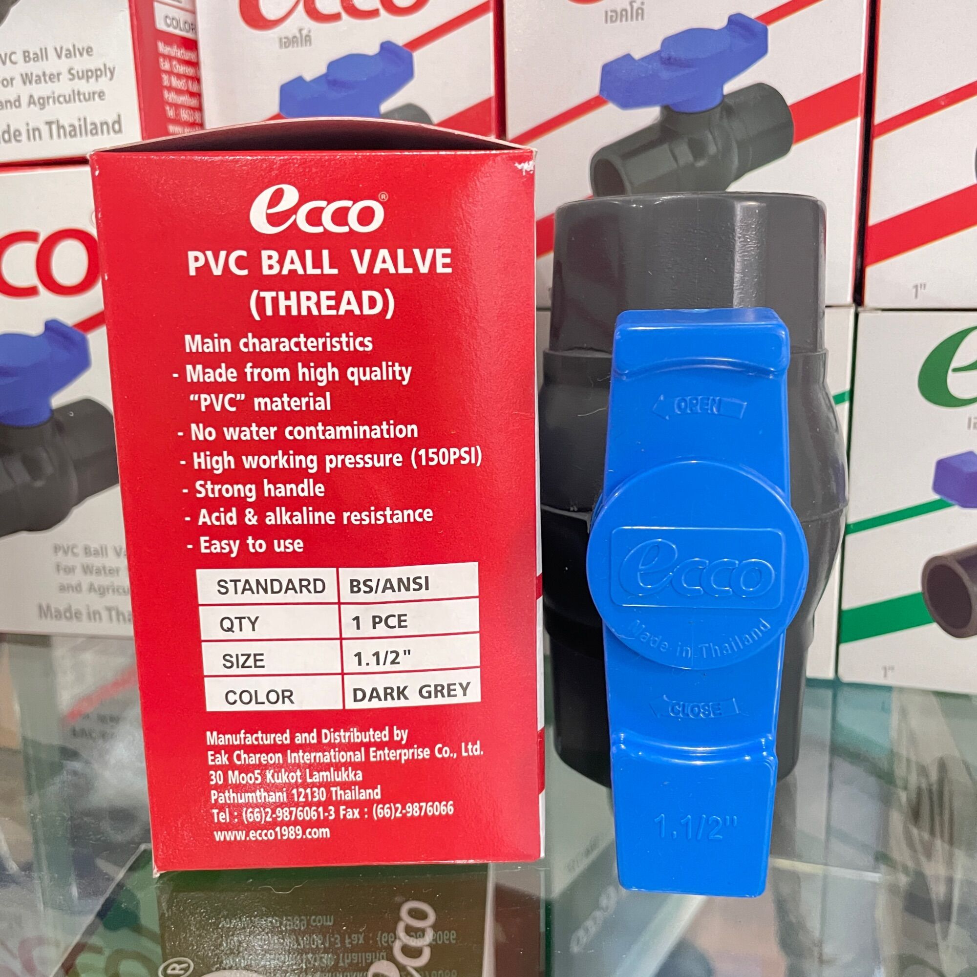 Van khóa nước ECCO phi 49 có ren trong nhập khẩu từ Thái Lan