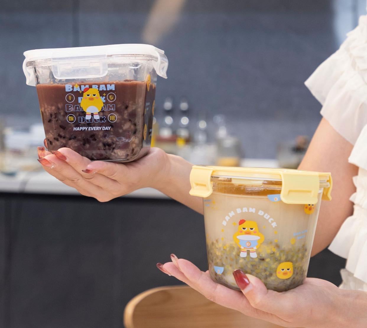 Hủ thủy tinh có nắp con vịt vàng