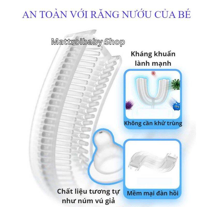 Bàn chải đánh răng chữ u cho bé tập đánh răng